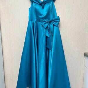 Cocktail dress, Size 16, Ocean Blue. Custom made, no label